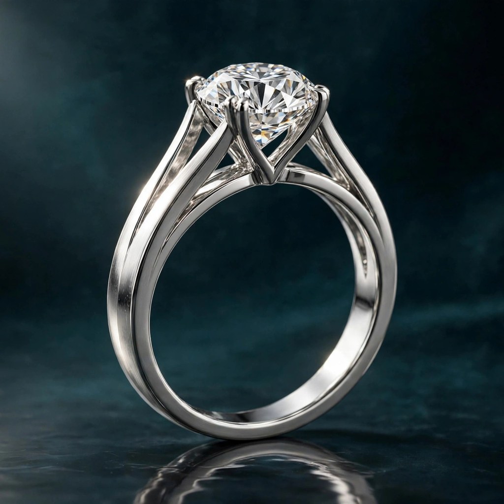 Ada Diamonds Round Cathedral Solitaire — Cathedral style (Facet Wire render)