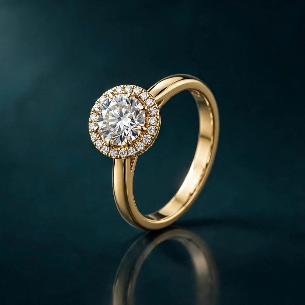 Ritani Solitaire With Halo Head — Halo style (Facet Wire render)