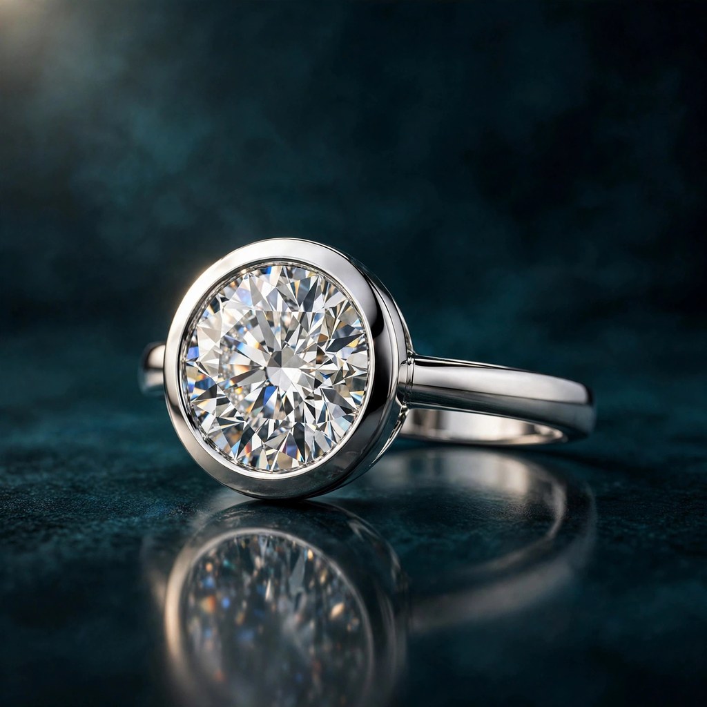 Bezel engagement ring style (Facet Wire render)