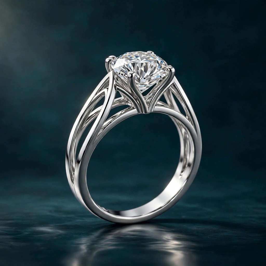 Cathedral engagement ring style (Facet Wire render)