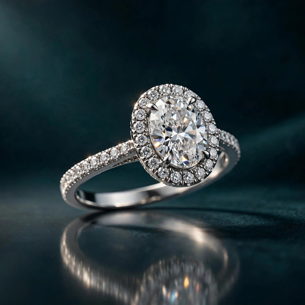 Halo engagement ring style (Facet Wire render)