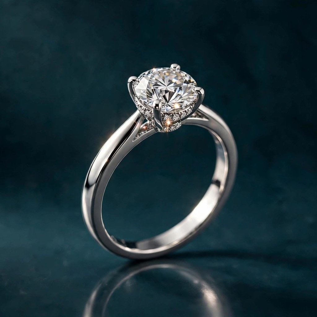 Hidden Halo engagement ring style (Facet Wire render)