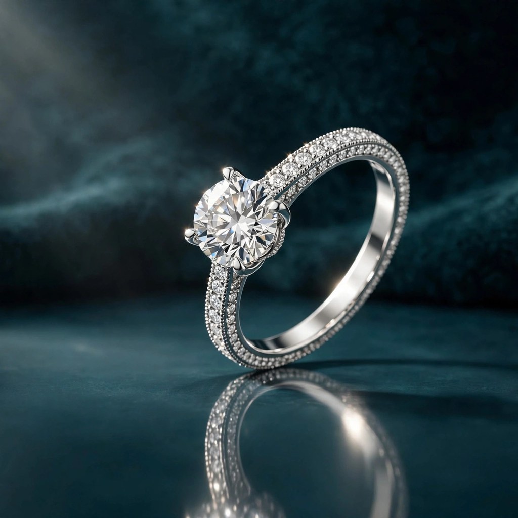 Pavé engagement ring style (Facet Wire render)