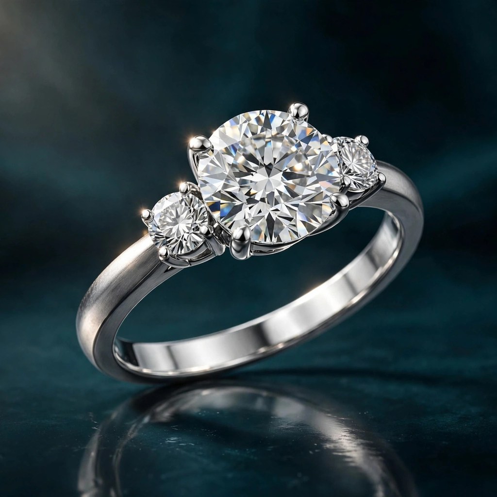 Three-Stone engagement ring style (Facet Wire render)