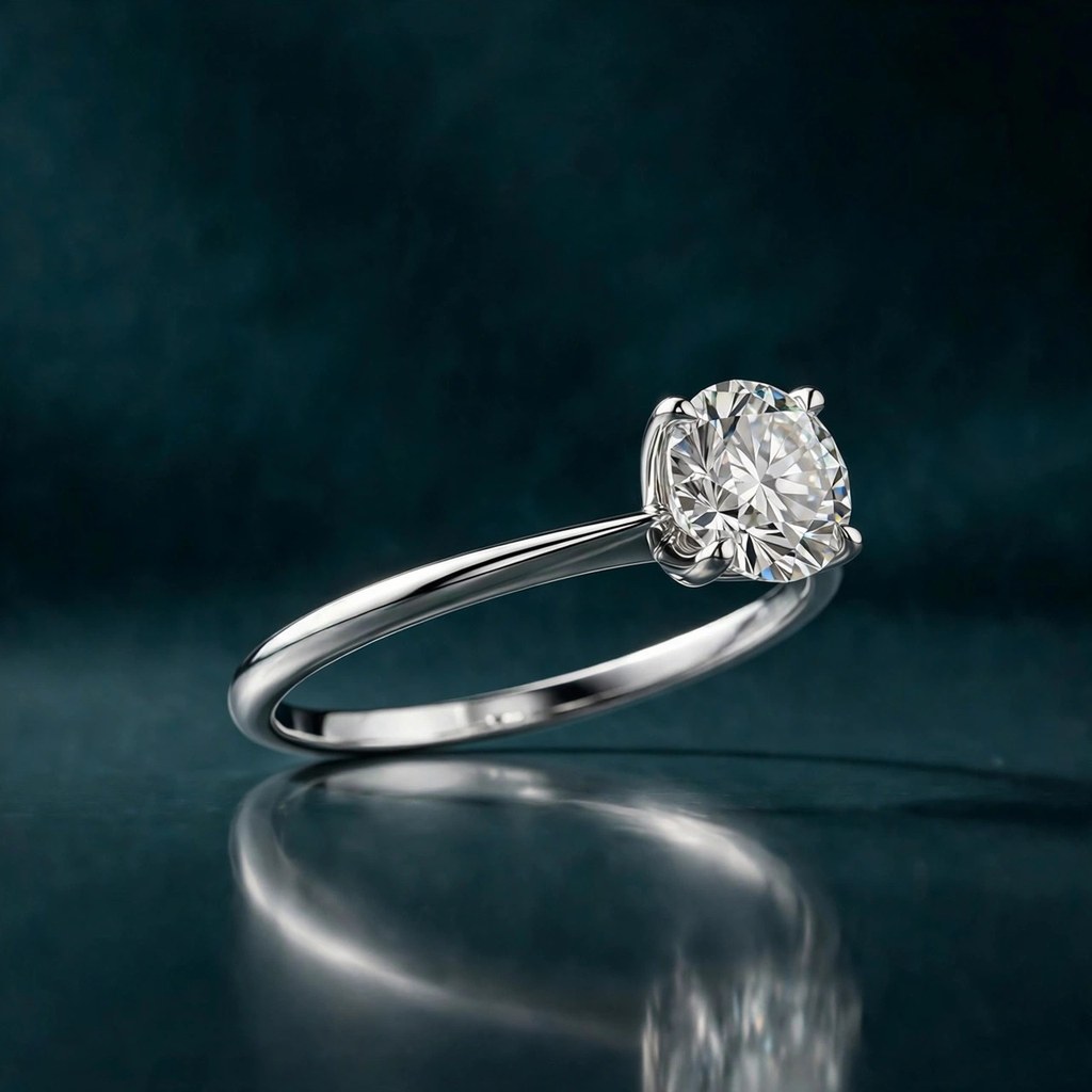 Whiteflash Fine Line Solitaire — Solitaire style (Facet Wire render)