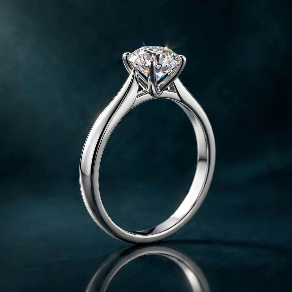 Whiteflash Legato Sleek Line Solitaire — Solitaire style (Facet Wire render)