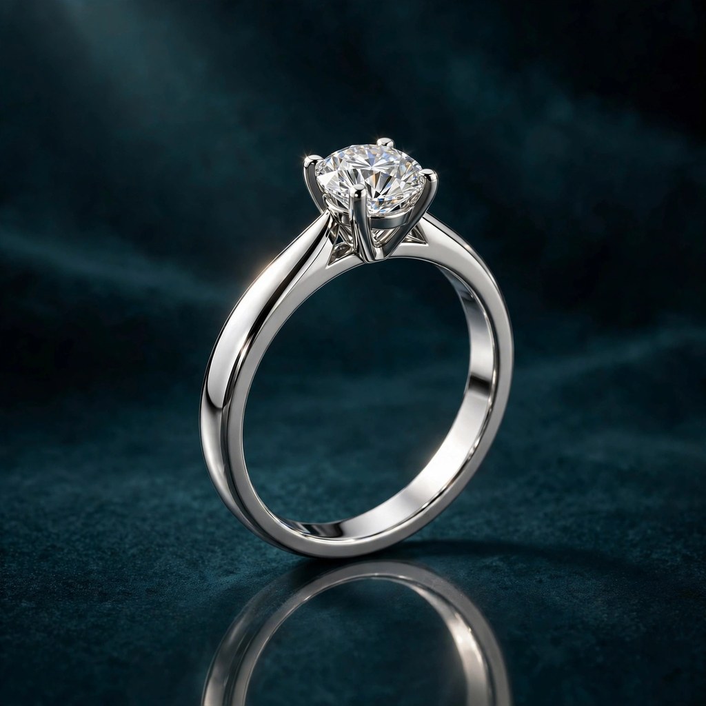 Whiteflash Timeless 4 Prong Solitaire — Solitaire style (Facet Wire render)