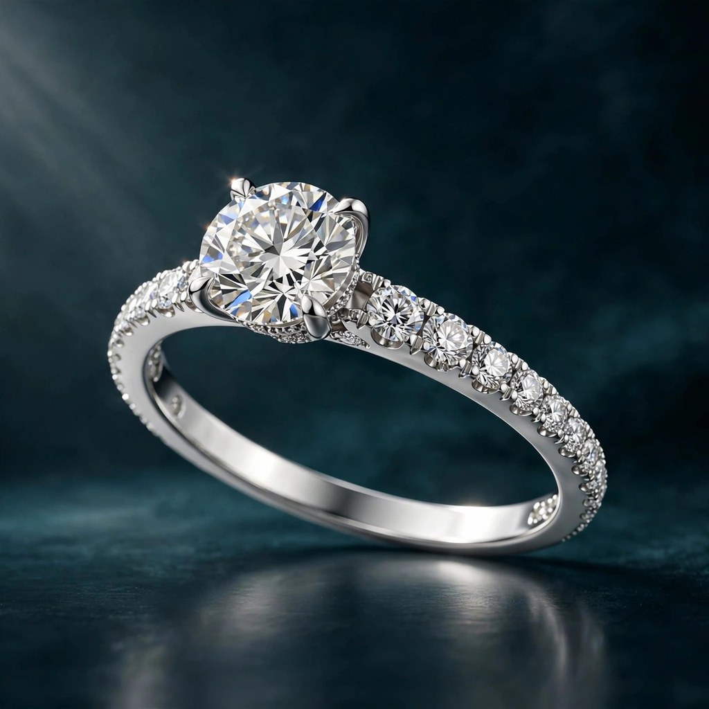 With Clarity Graduated Pave — Pavé style (Facet Wire render)