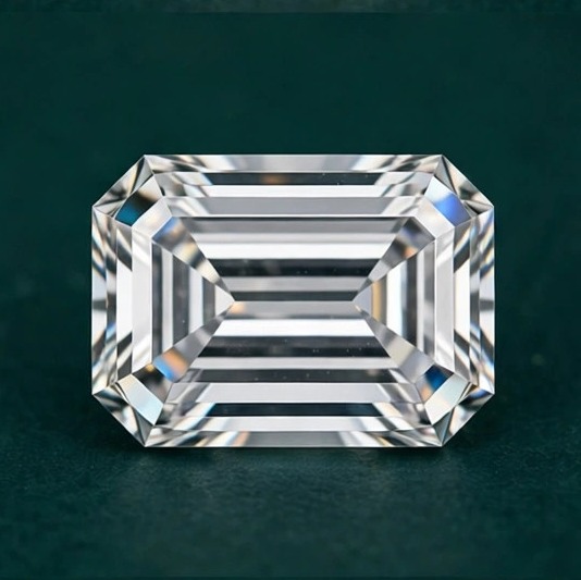 Emerald lab-grown diamonds