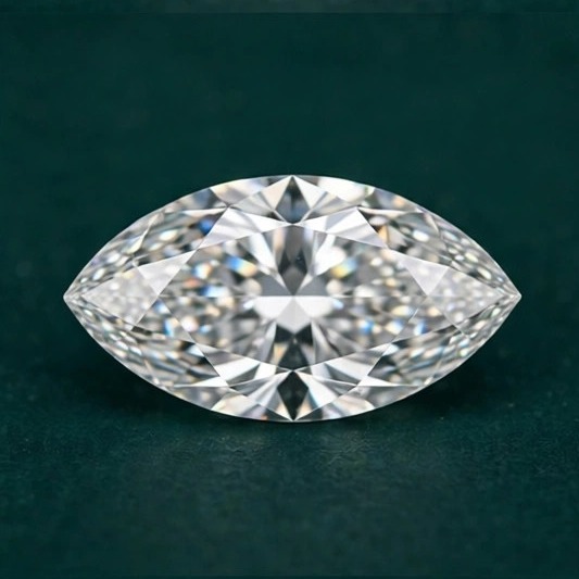 Marquise-cut diamond — an elongated stone with pointed ends